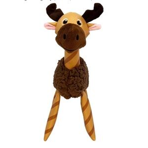KONG Floofs Shakers Moose Medium Crinkley Squeaky Plush Tug & Shake Dog Toy 13”